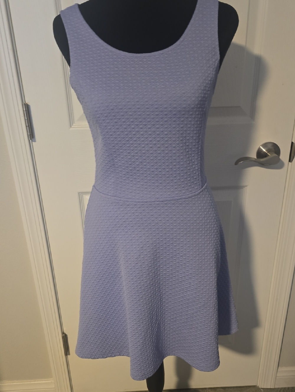Frenchi Lavender Textured Sleeveless Fit & Flare Dress